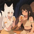 御神体様（のご先祖様？）とお酒を飲む石器時代のさくらちゃん 2枚目