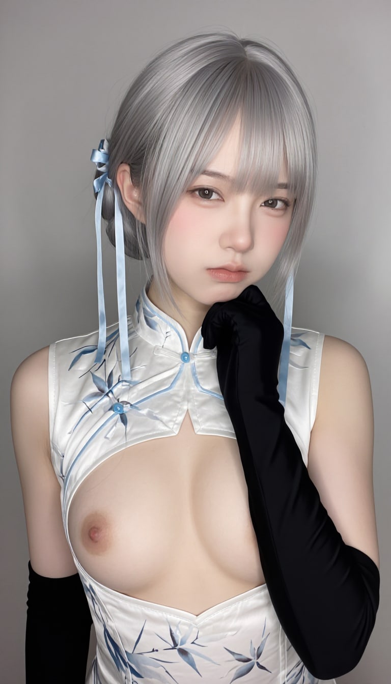銀髪チャイナドレス