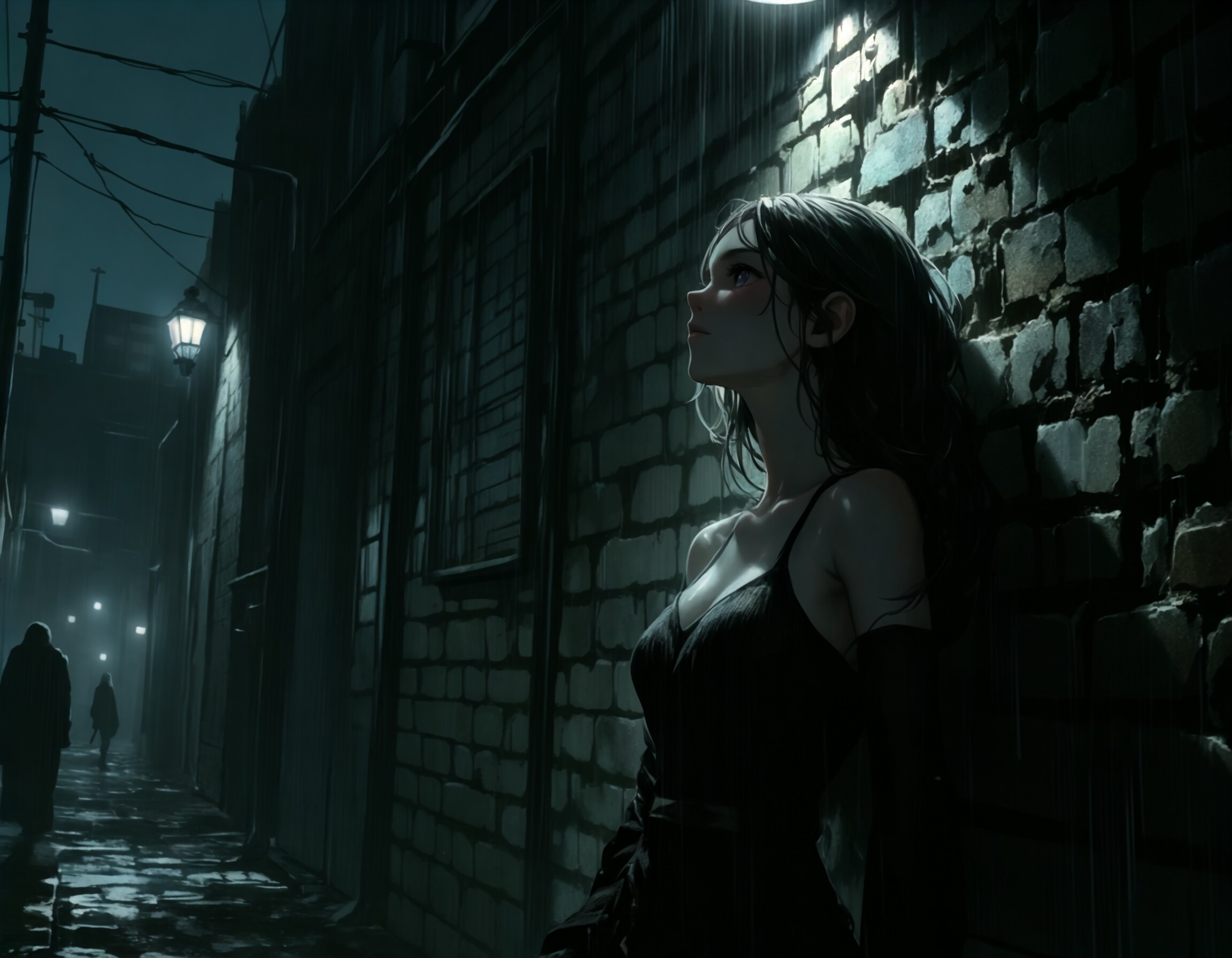 逃げ込んだ路地裏 | の人気AIイラスト・グラビア