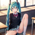 立て膝miku 2枚目