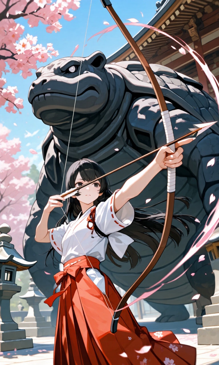 大弓女子と玄武 | の人気AIイラスト・グラビア