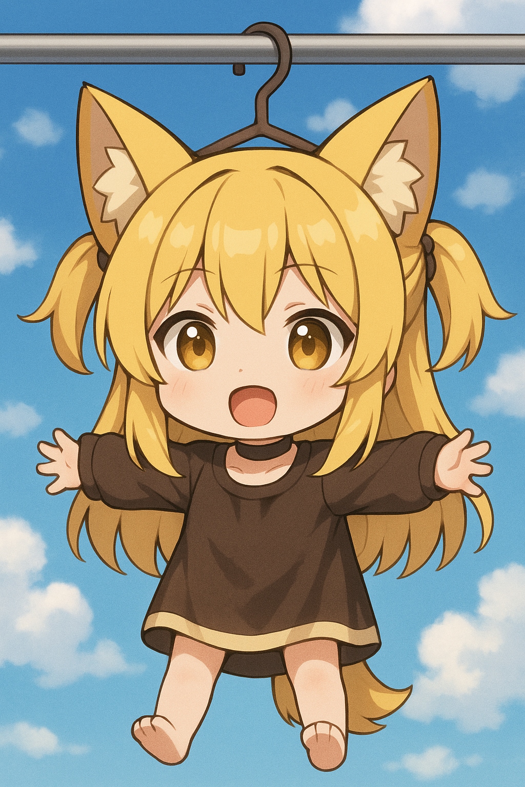 今日もいい天気だったのでミラさんを干してみた