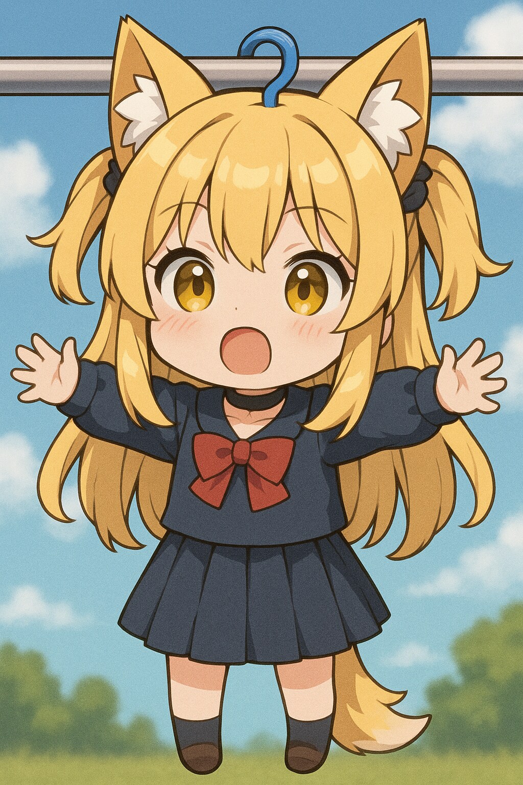 今日もいい天気だったのでミラさんを干してみた