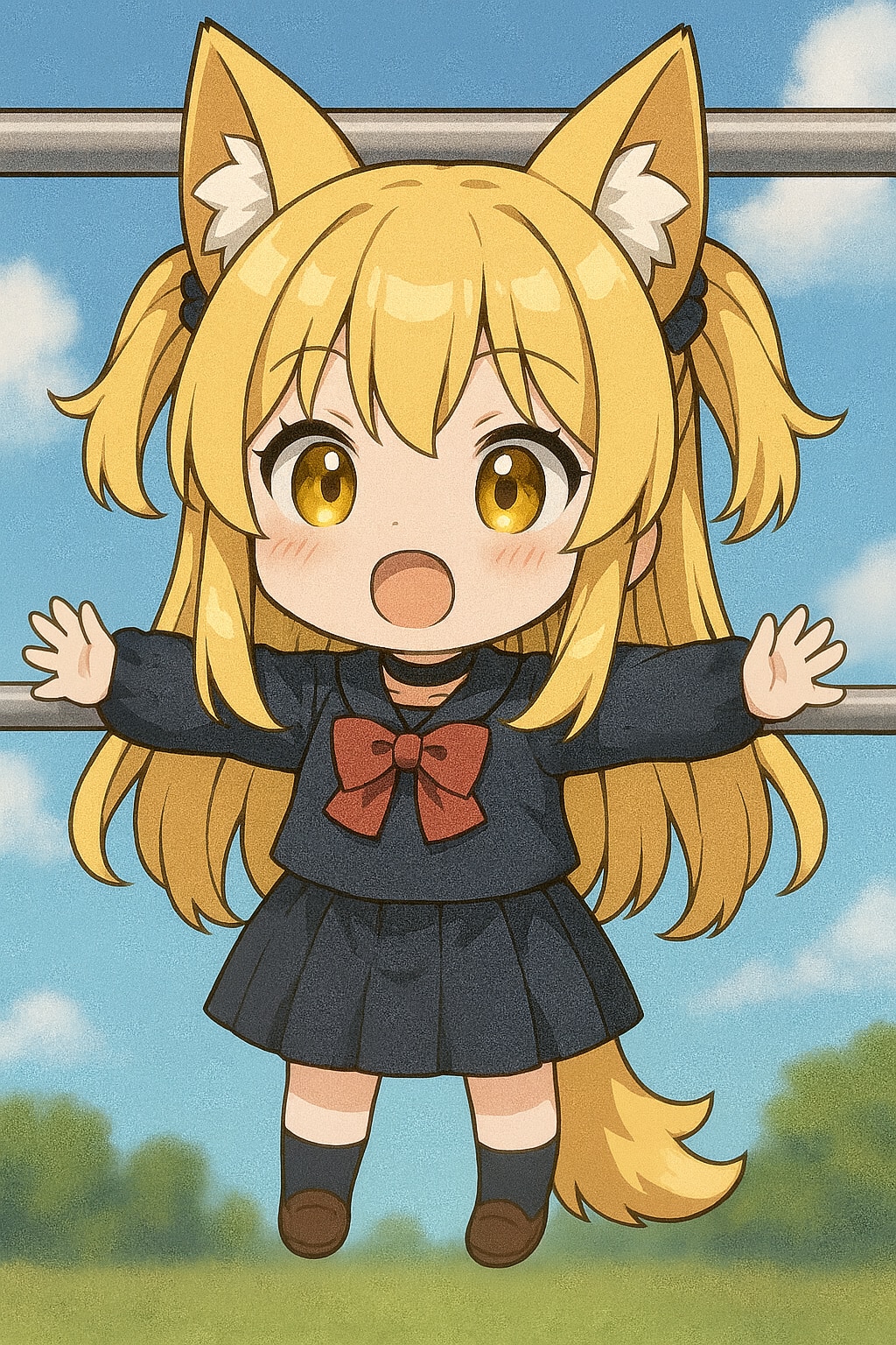 今日もいい天気だったのでミラさんを干してみた