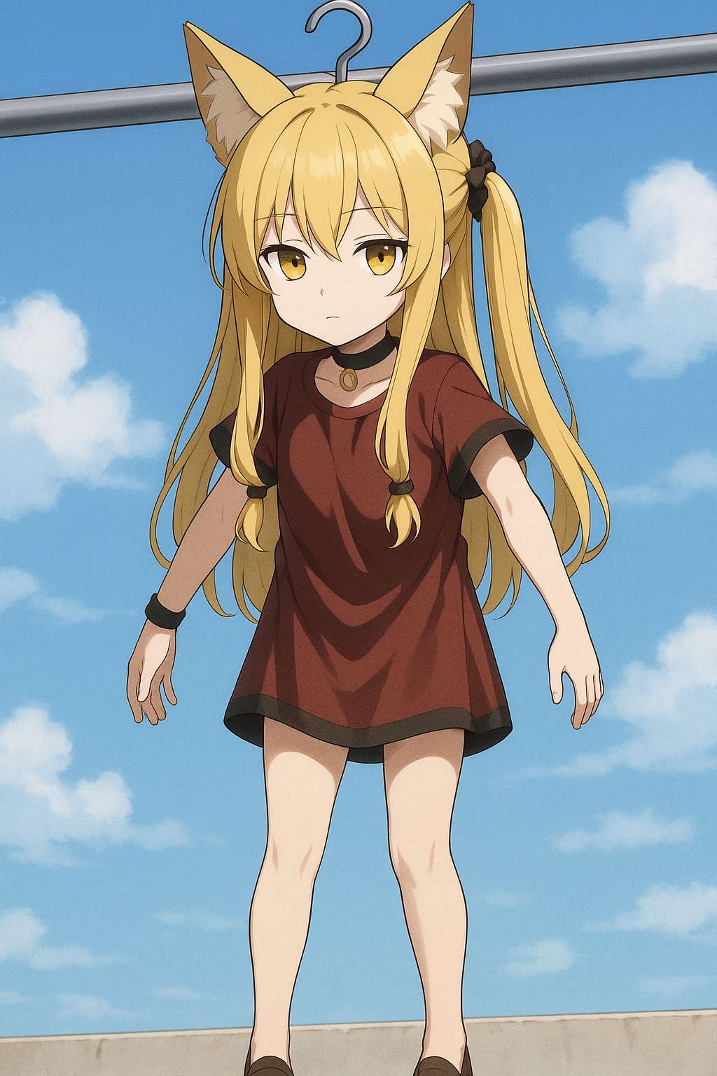 今日もいい天気だったのでミラさんを干してみた