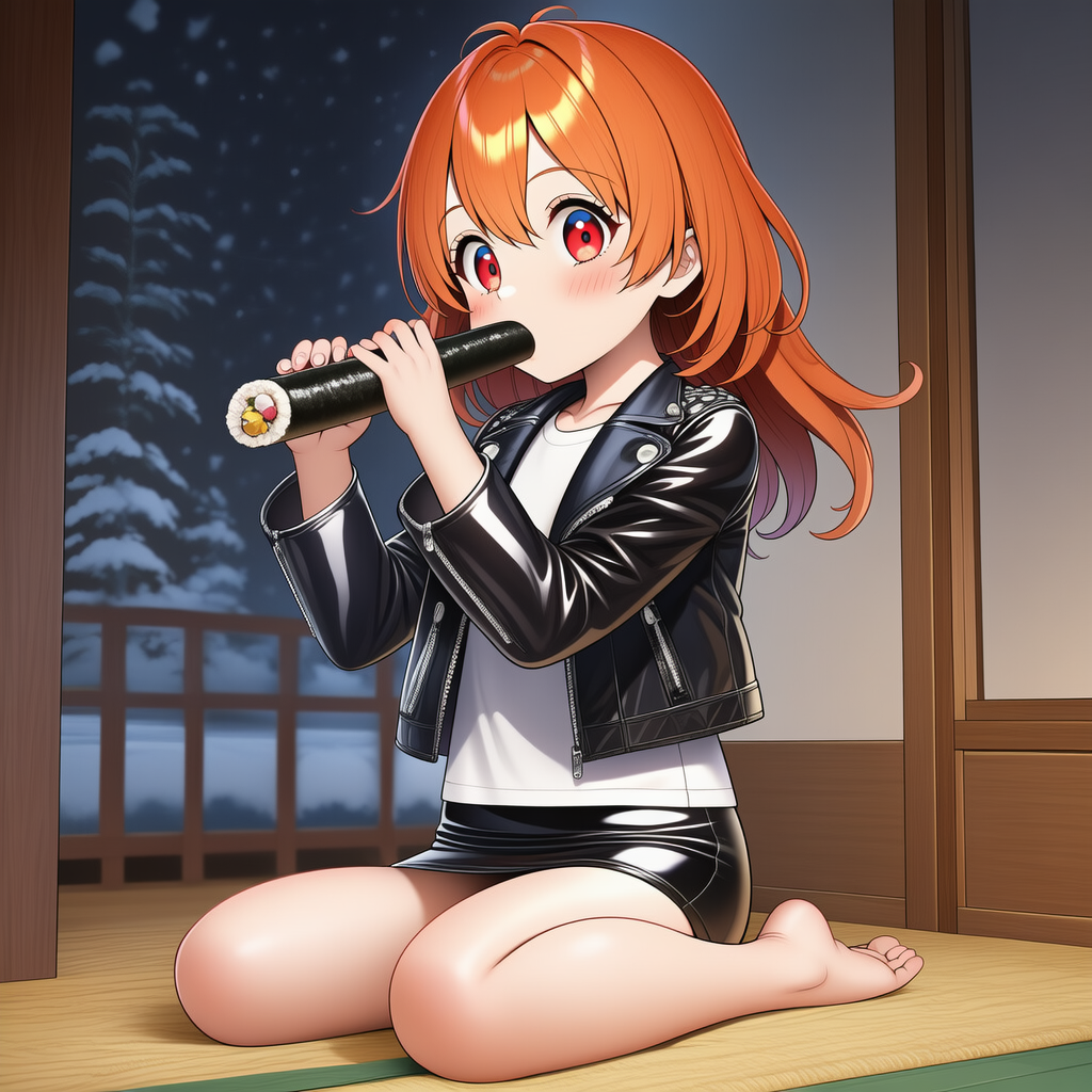 ららちゃん　恵方巻　ふぉほひはまむまむほぉ（今年は南南東）