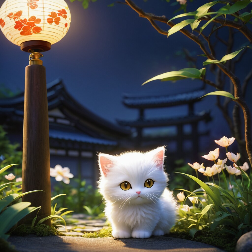 かわいい白い子猫