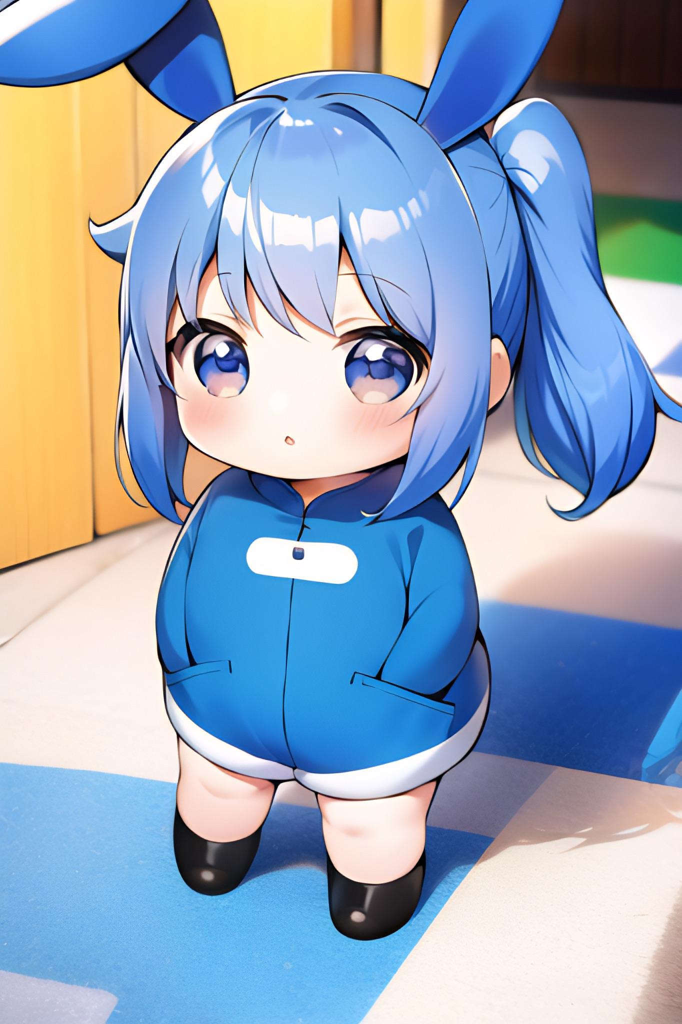 ポケットに手を入れてるちびキャラ