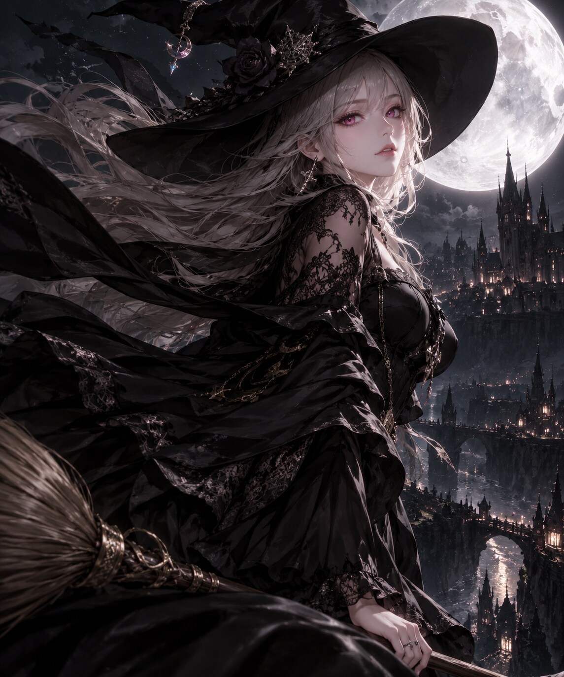 漆黒の魔女 | の人気AIイラスト・グラビア