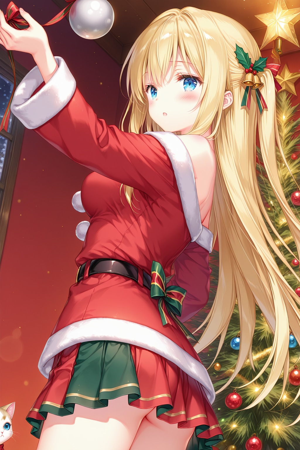 ツリー飾り付け中