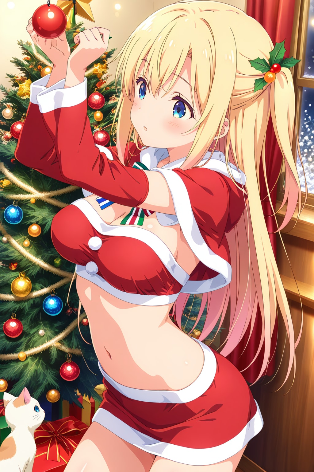 ツリー飾り付け中