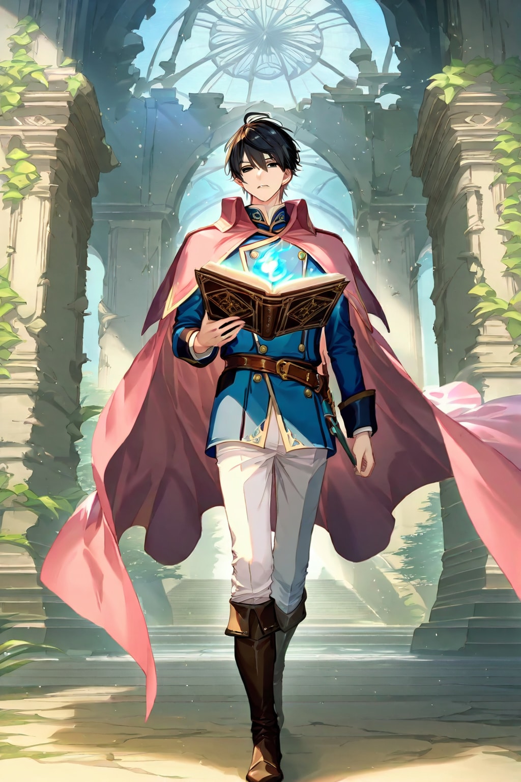 ファンタジーな洞窟地下、大きな男性学者2-3-3 | の人気AIイラスト・グラビア