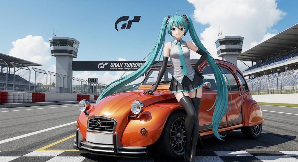 初音ミクとシトロエン2CV