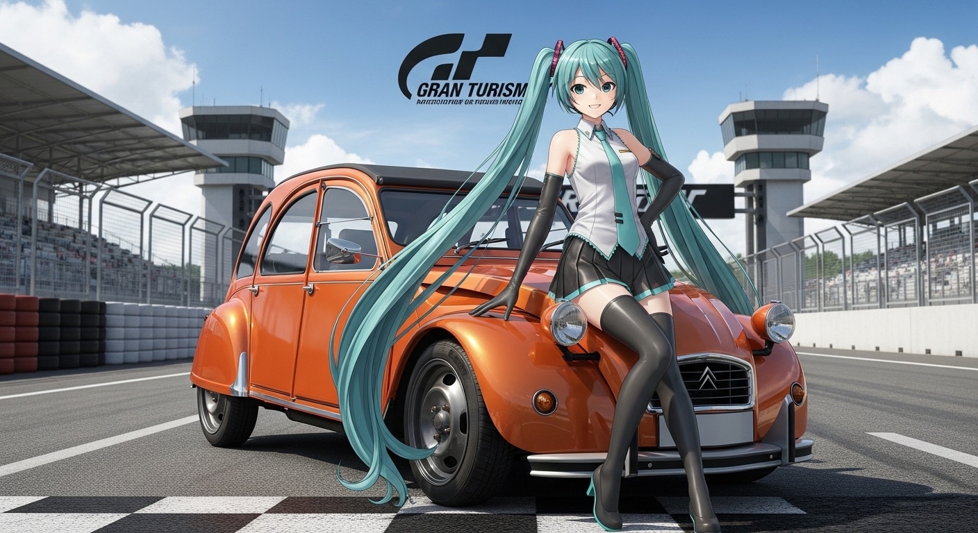 初音ミクとシトロエン2CV | の人気AIイラスト・グラビア