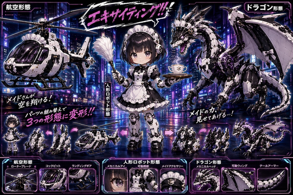 トリプルch... 黒髪ボブカットメイドさん