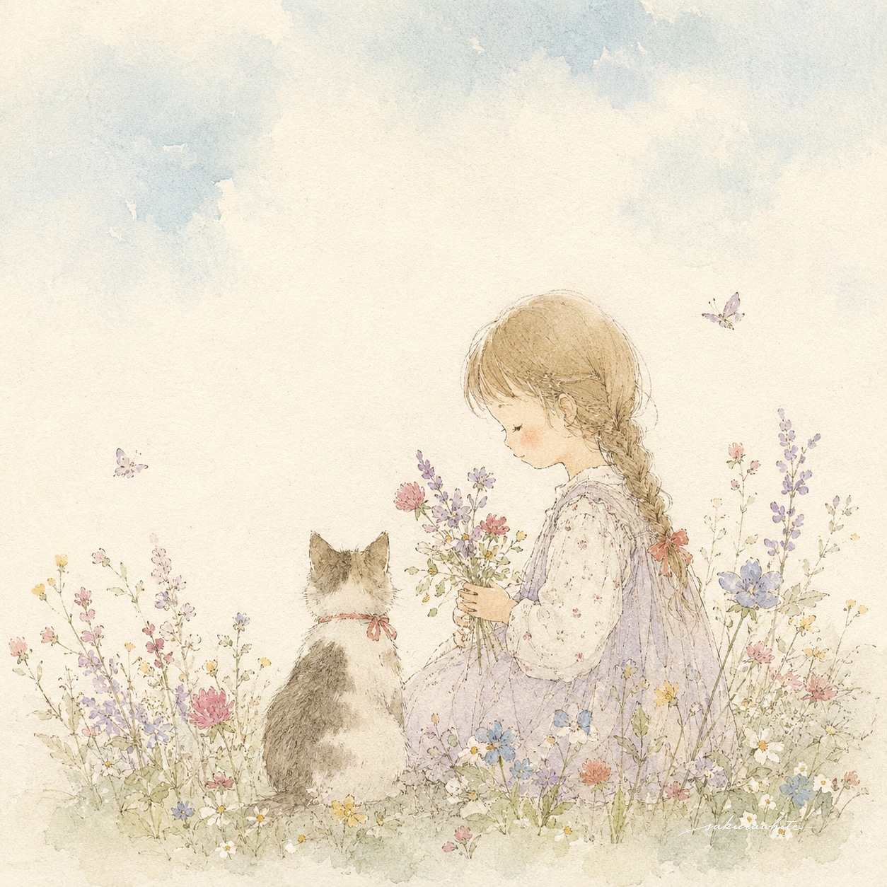 猫と花と | の人気AIイラスト・グラビア