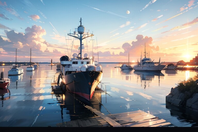 軍艦と夕日 | の人気AIイラスト・グラビア