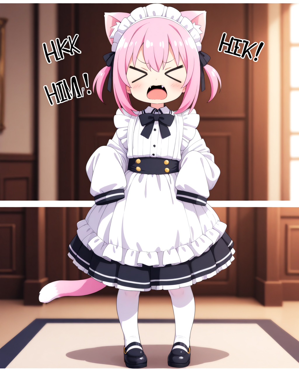 御主人さみゃ～！！メイド服のサイズが合わにゃいですぅ～！！