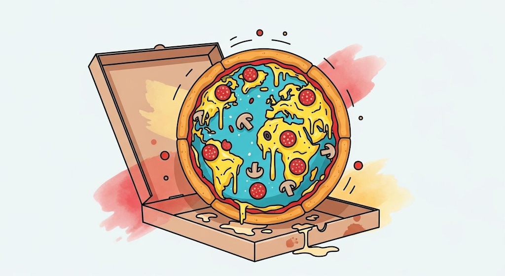 地球とピザ