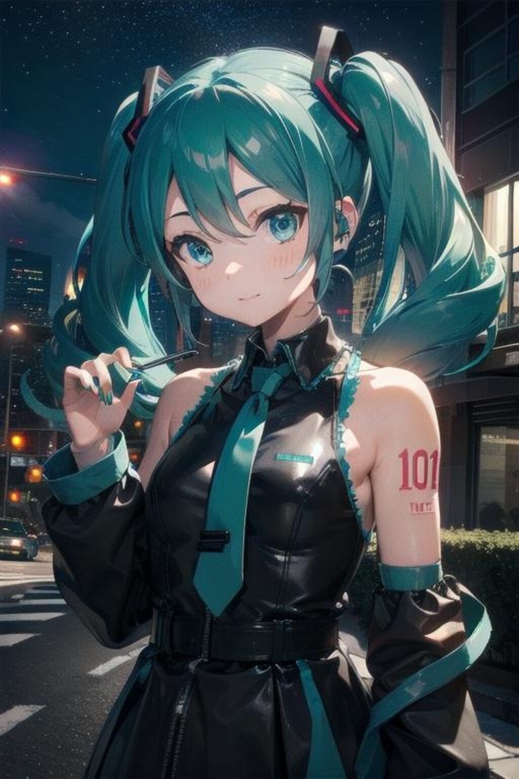 夜のミク　PixAI