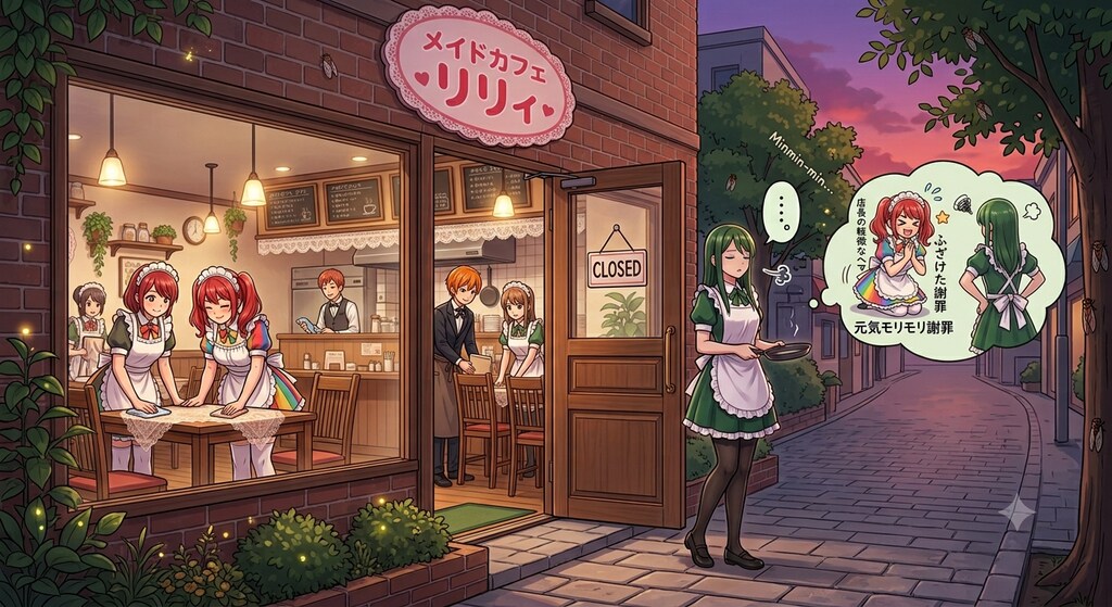 夏の夕暮れと料理メイドの深いため息