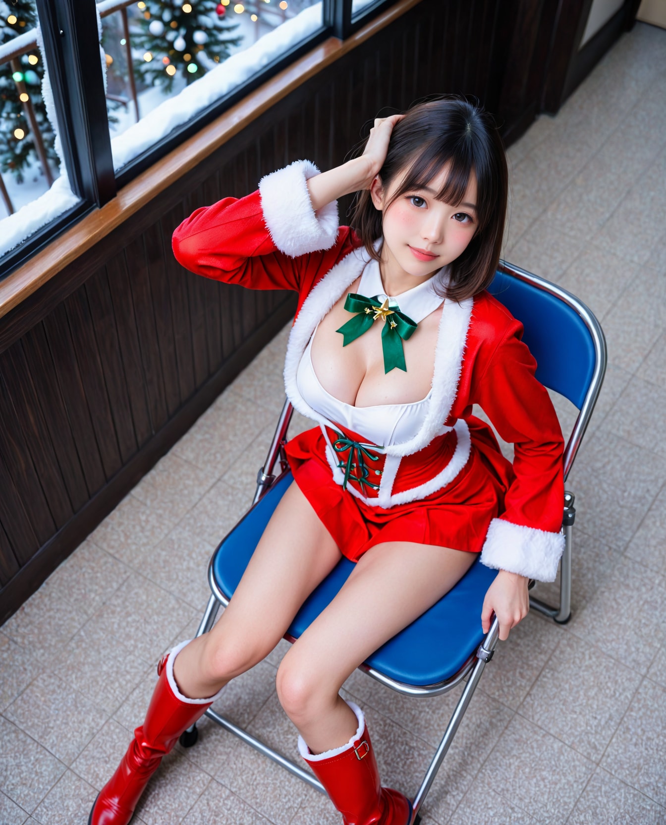 サンタコスプレ女