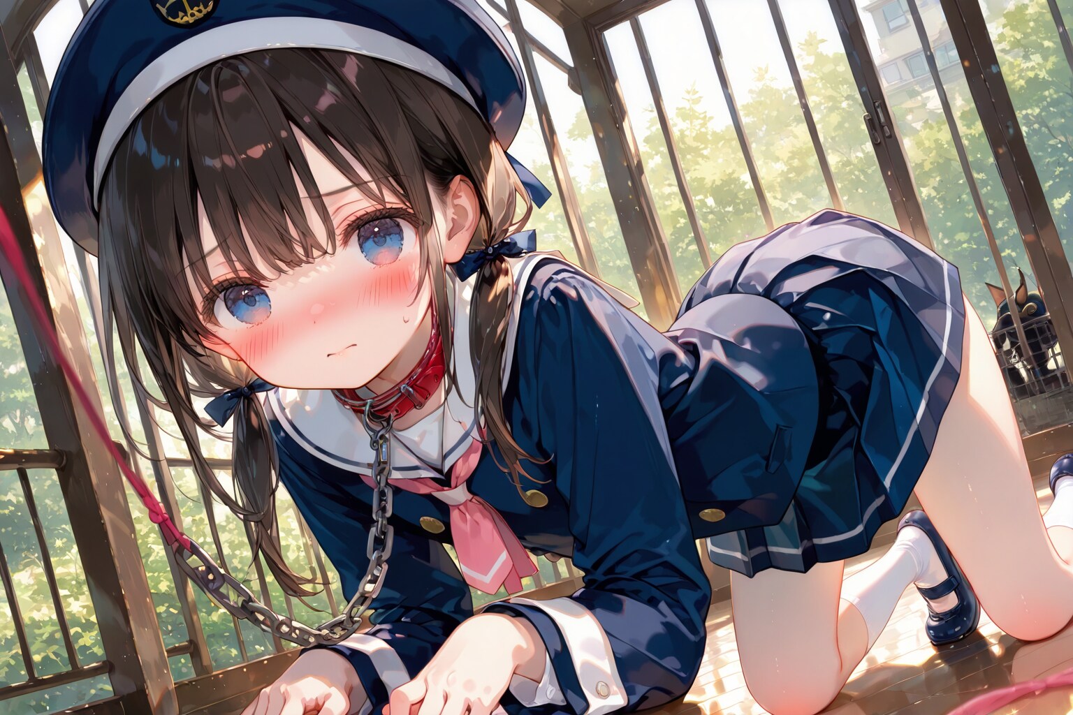 檻の中に閉じ込められた女の子