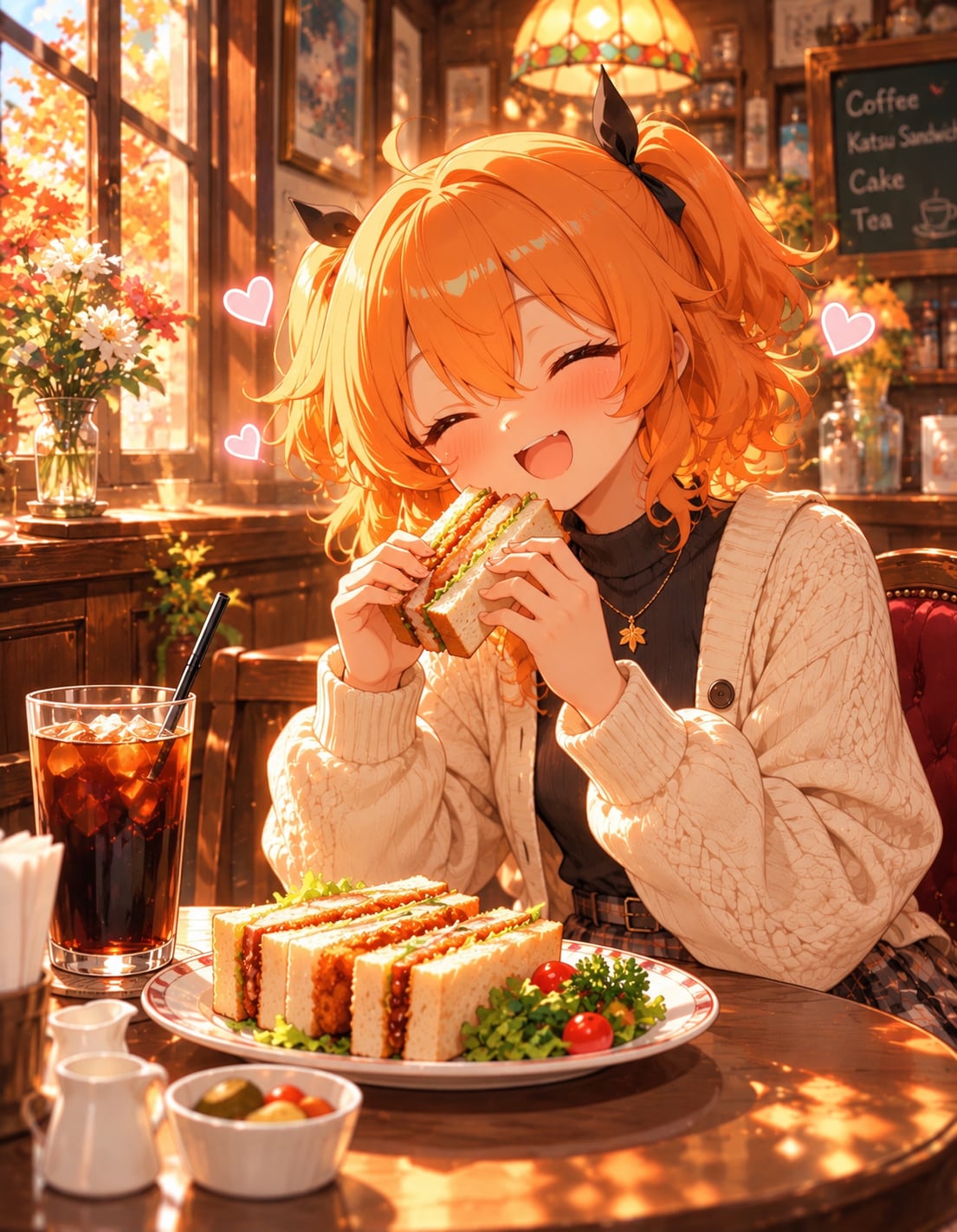 今日のお昼はカツサンド(*´ω｀*)💕 | の人気AIイラスト・グラビア
