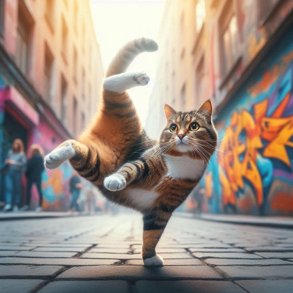 ブレイクダンスの特殊能力を持つ猫
