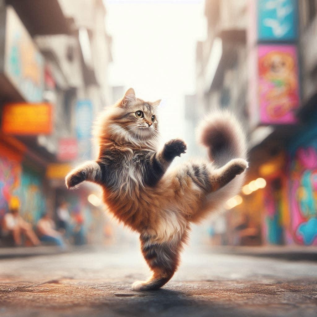 ブレイクダンスの特殊能力を持つ猫
