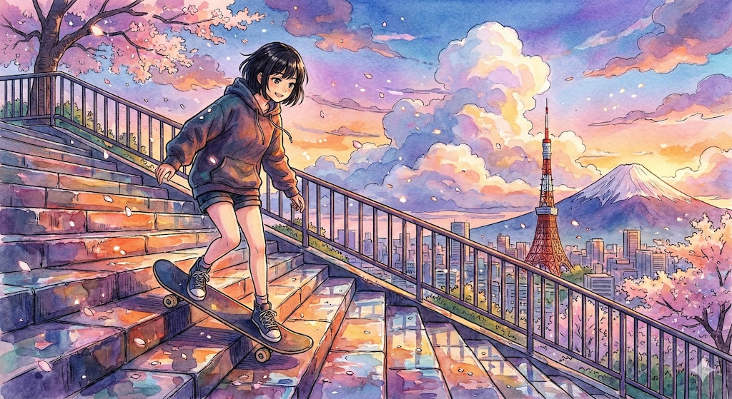 街と水たまり、少女261