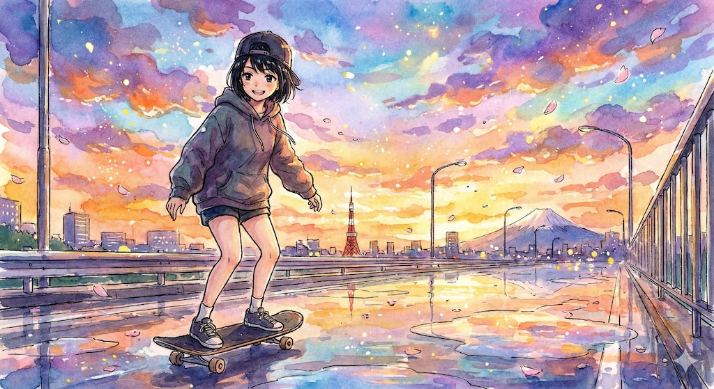 街と水たまり、少女261