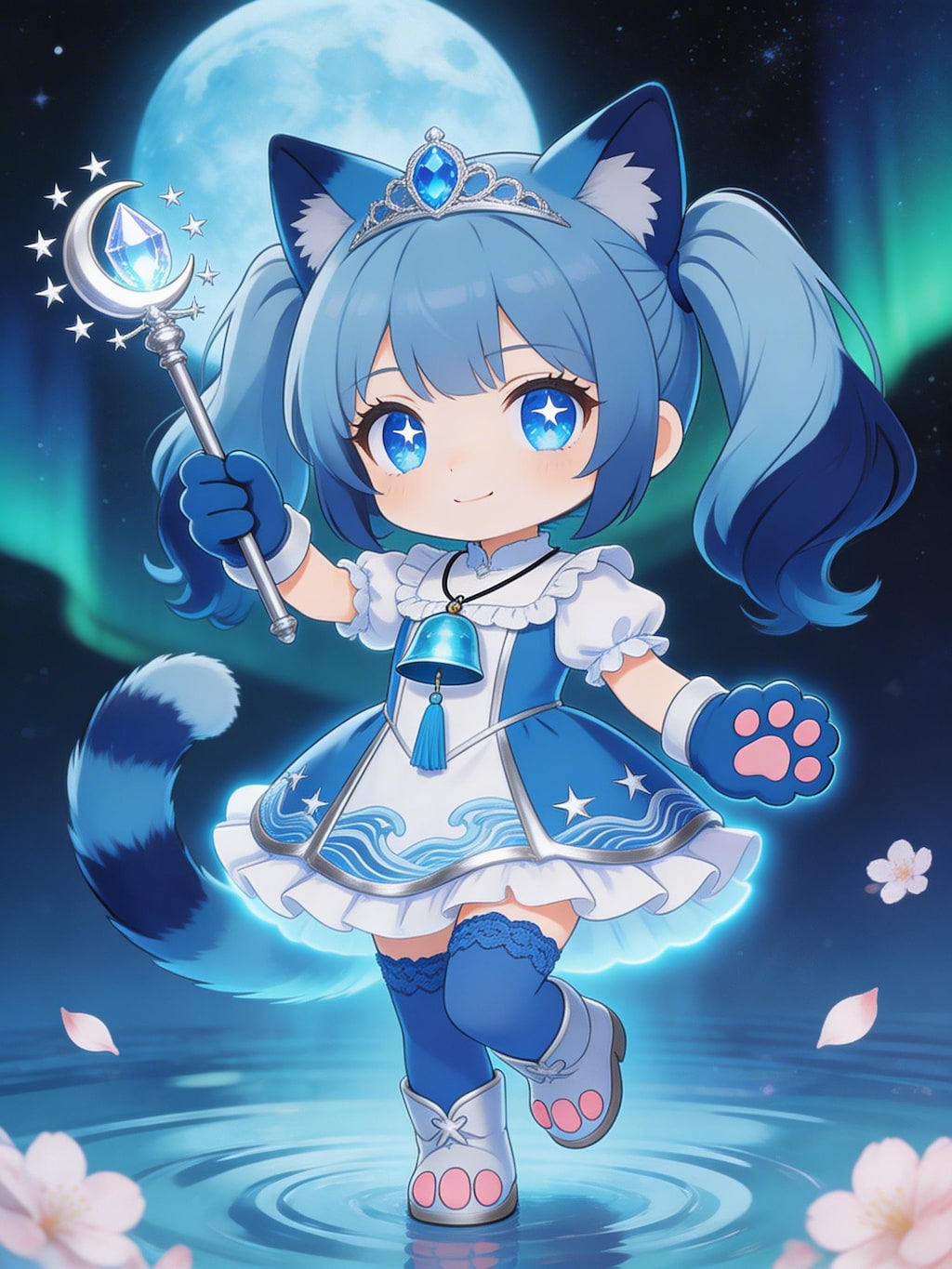 青ツイにゃん。蒼海月の守護神「蒼月猫姫」。