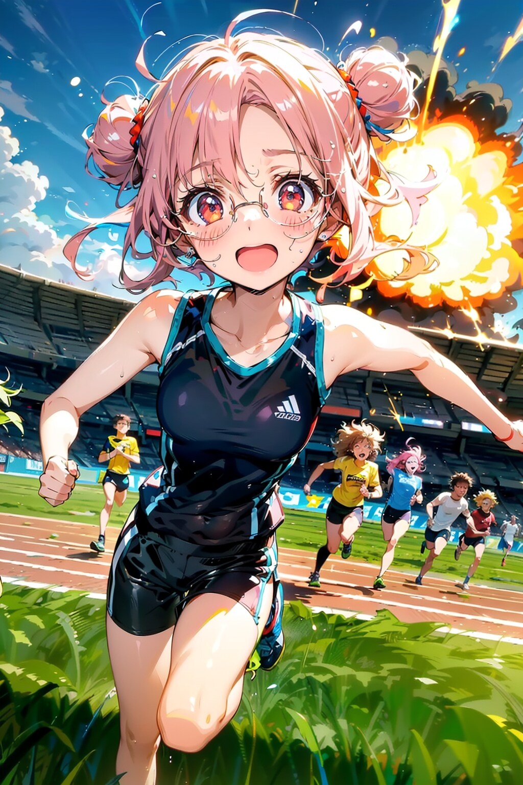 徒競走（昭和のバラエティ版） | の人気AIイラスト・グラビア