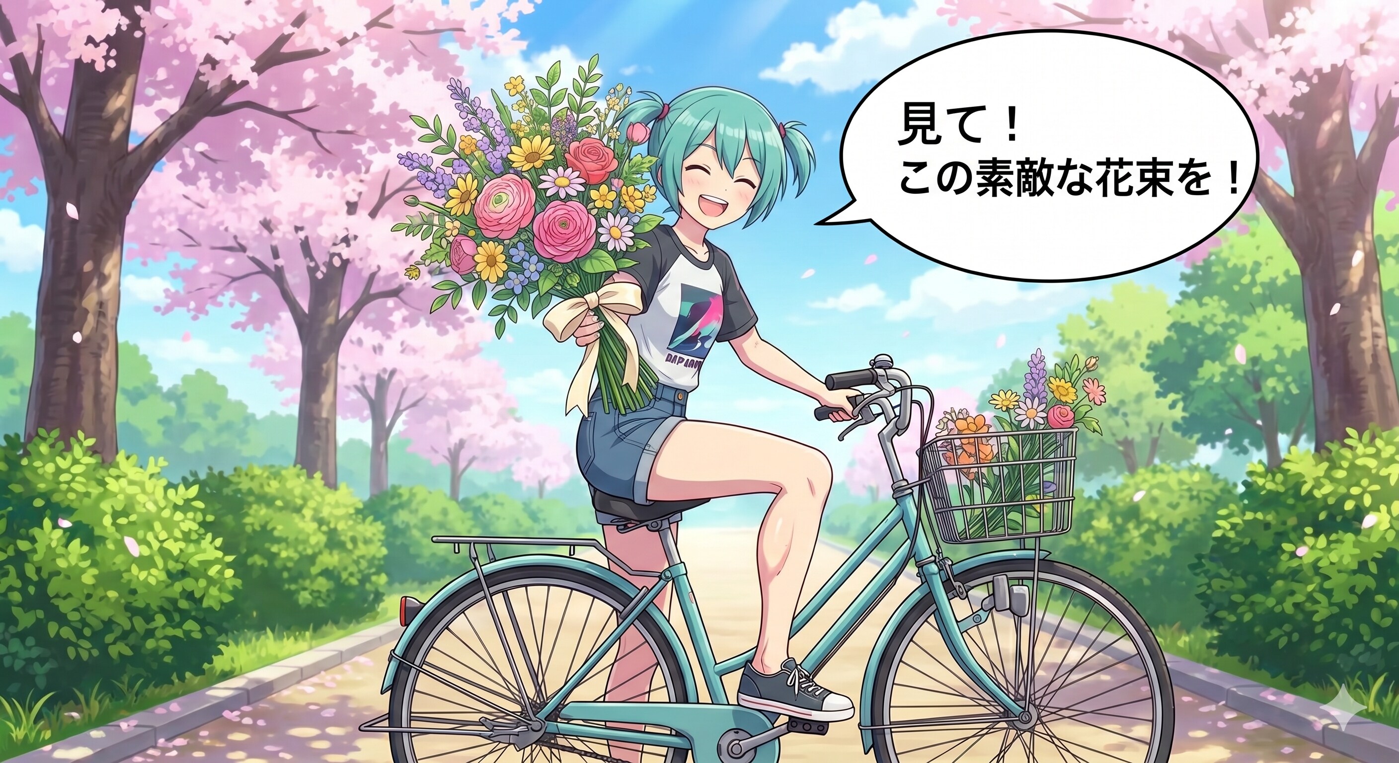 自転車に乗ったミクさん | の人気AIイラスト・グラビア