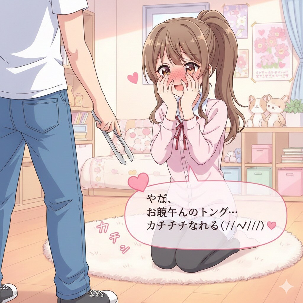 やだ、お兄ちゃんのトング…カチカチなってる(//∇//)