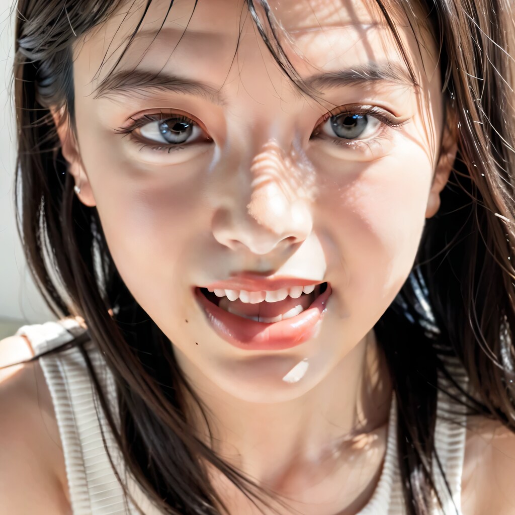 黒髪ロングの舌出し美女４１