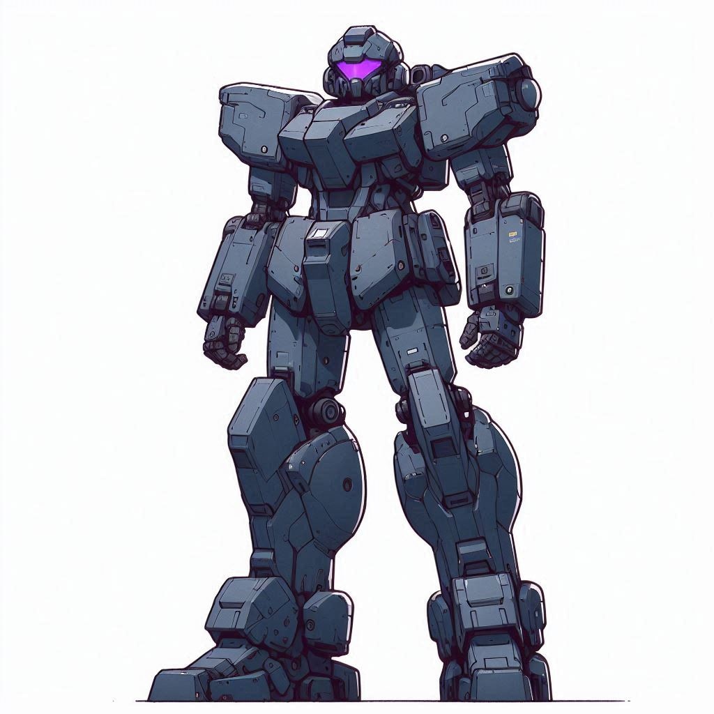 AIガチャ戦機　低予算低運用インフラ組織向け 量産型支援戦機　立ち絵＆フィギア