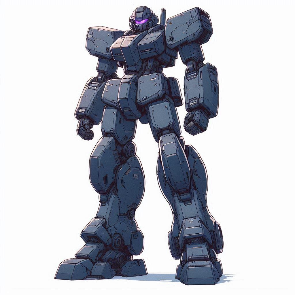 AIガチャ戦機　低予算低運用インフラ組織向け 量産型支援戦機　立ち絵＆フィギア