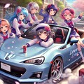 ラブライブキャラとシルバーメタリックスバルBRZオープンカー 3枚目