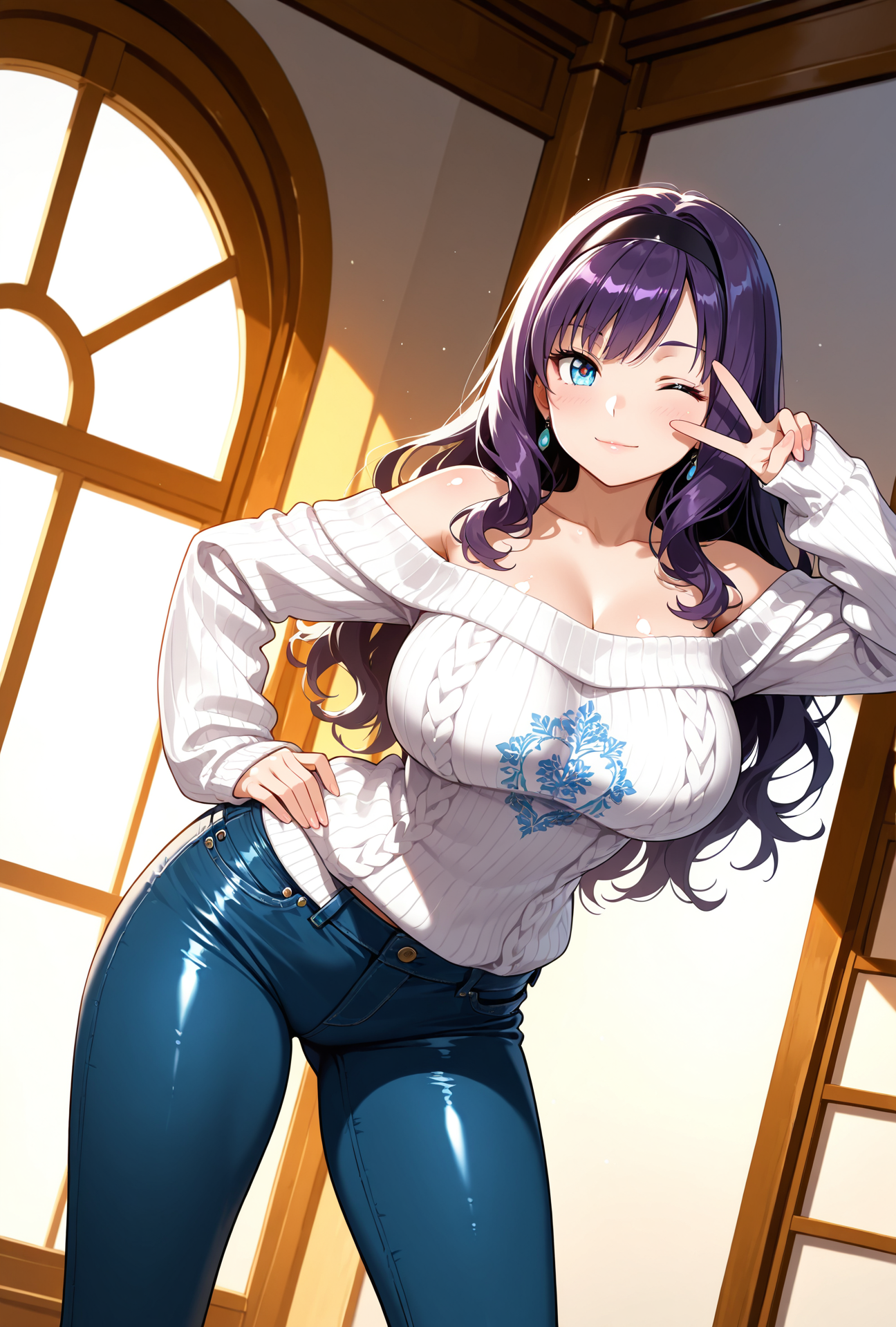 オフショルニットお姉さん | の人気AIイラスト・グラビア