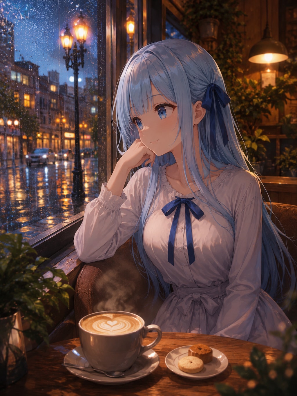 雨の日にカフェでくつろぐ優葵ちゃん☕