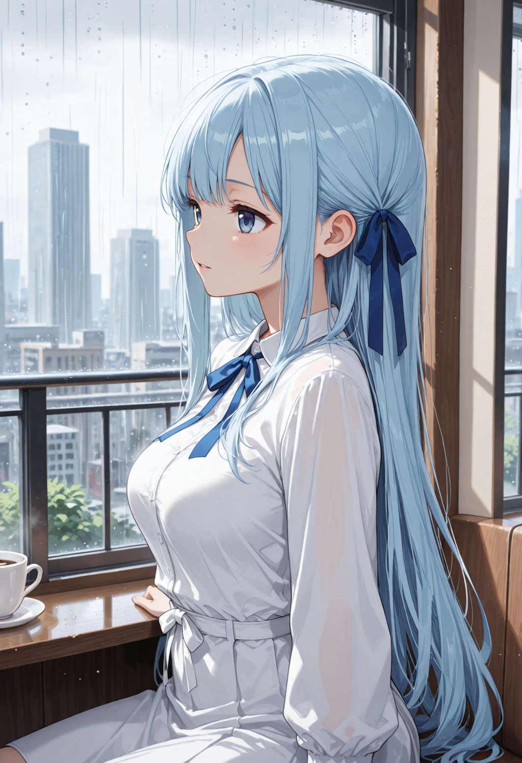 雨の日にカフェでくつろぐ優葵ちゃん☕