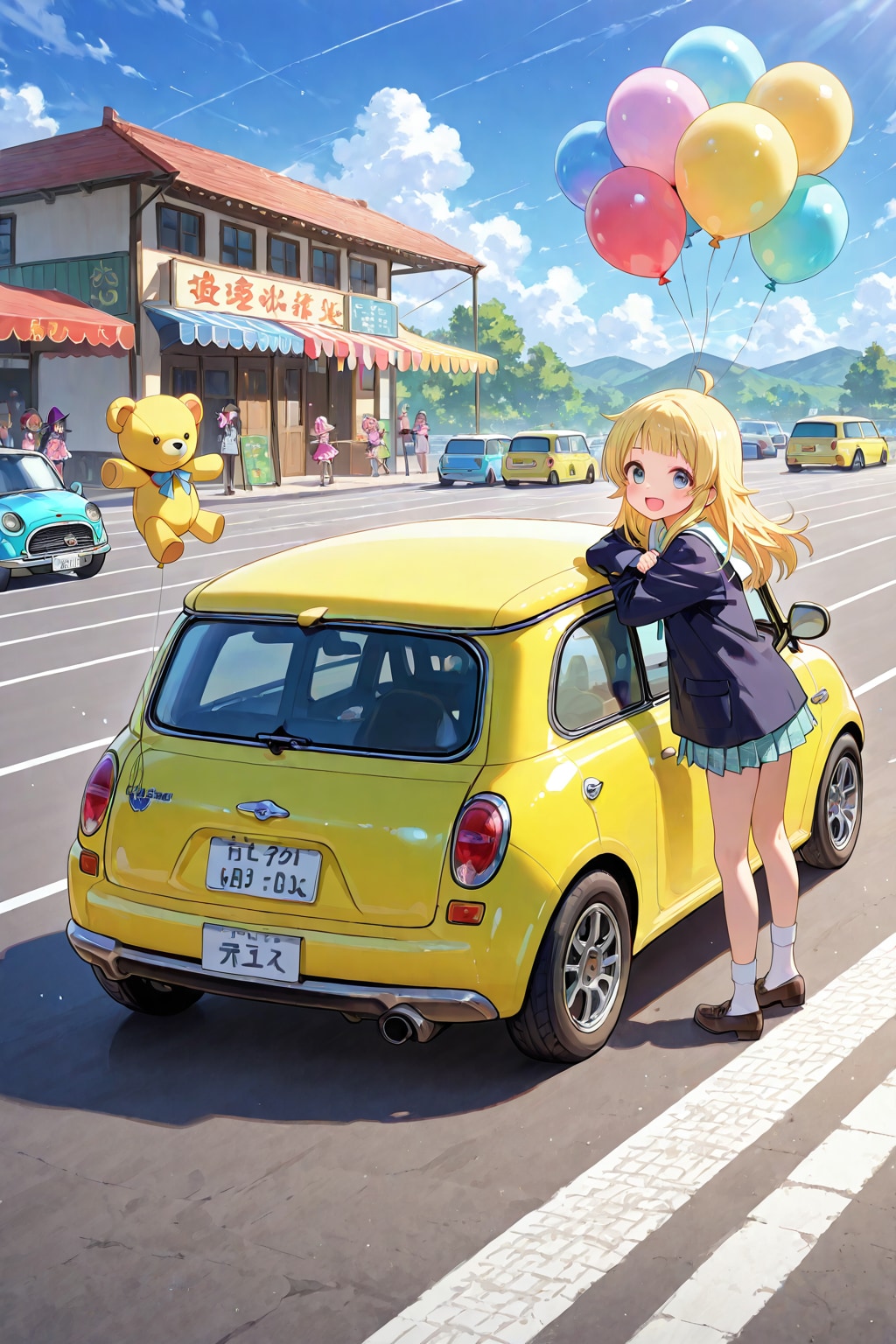 風船とぬいぐるみ🐻と車