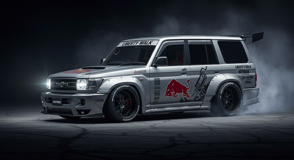 リバティーウォークランドクルーザー70のドリ車