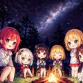 焚き火を囲んで 3枚目