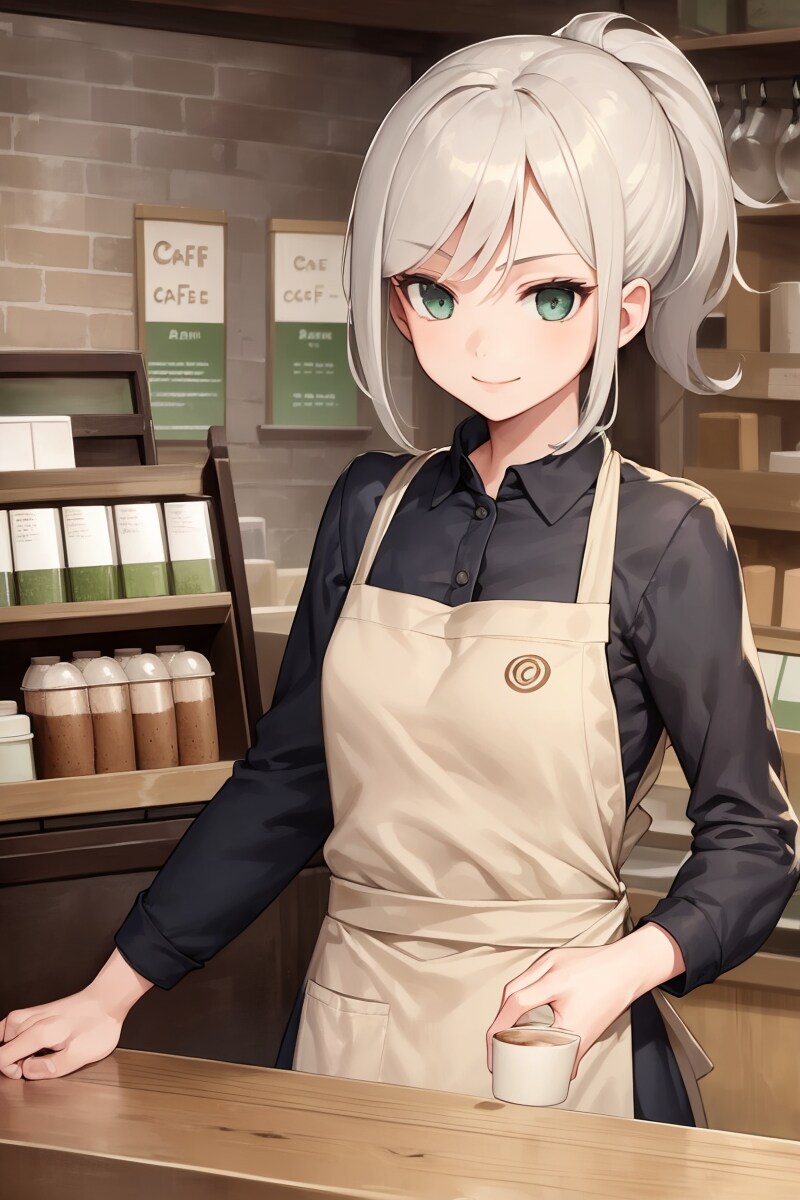 カフェで働く女の子