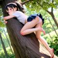 木登りをする少女 2枚目