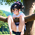 木登りをする少女 3枚目