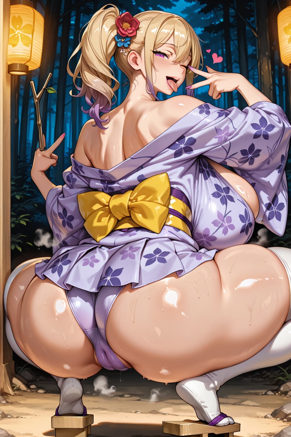 オフショル浴衣ギャル